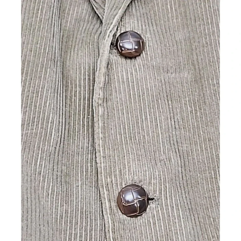 Norman Wells Blazer Jacket Beige Tan Corduroy Sportcoat Men Sz 46L Cord 2-Button